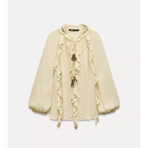 ZARA RUFFLED ROMANTIC SHIRT